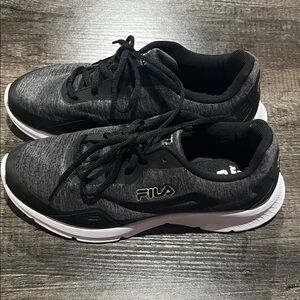 Fila Charcoal and Black Athletic Shoes